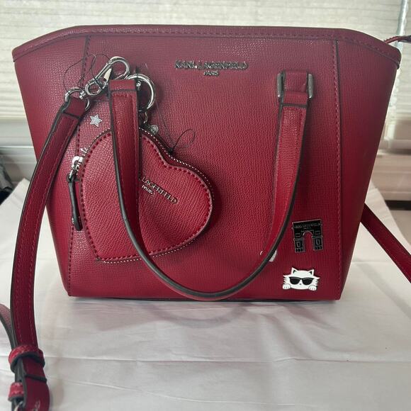 Karl Lagerfeld Handbags - Karl lagerfeld burgundy crossbody bag